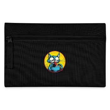 Cool Blue Antihero Cat - Pencil Case - black - Front