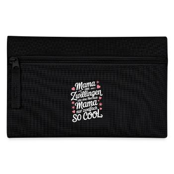 Zwillingsmama Zwillings Mutter Mama von Zwillingen - Federtasche - Schwarz - Vorne