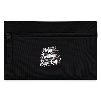 Zwillingsmama Zwillings Mutter, Mama von Zwillinge - Federtasche - Schwarz - Vorne