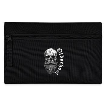Bearded Oldschool Skull - Pencil Case - black - Front
