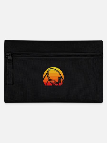 Achterbahn Abenteuer Vintage Sonnenuntergang - Federtasche - Schwarz