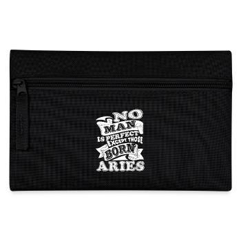 Aries No Man Is Perfect Except Those Born Aries - Pencil Case - black - Front