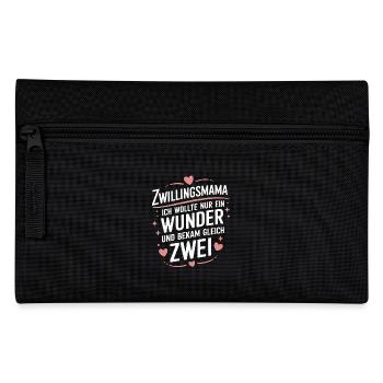 Zwillings Mutter Zwillingsmam - Federtasche - Schwarz - Vorne
