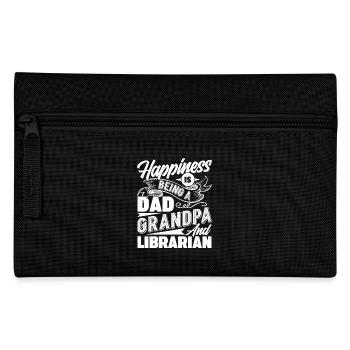 Librarian Dad Grandpa And Librarian - Pencil Case - black - Front