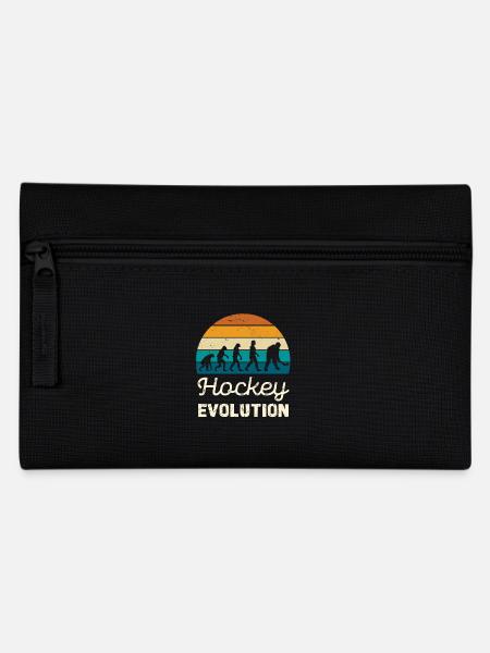Hockey Evolution Retro Illustration - Federtasche - Schwarz