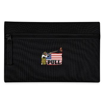 Pull Shooting Sports USA Flag Clay Pigeon Shooting - Pencil Case - black - Front