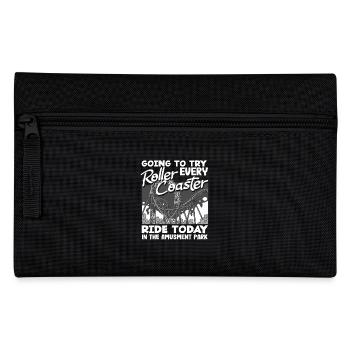 Experience every roller coaster today in the amusement park - Pencil Case - black - Front