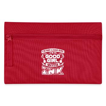 Tattoo Artist Good Girl With Ink - Pencil Case - red - Front