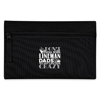 Lineman Don't Mess With Lineman Dads - Pencil Case - black - Front