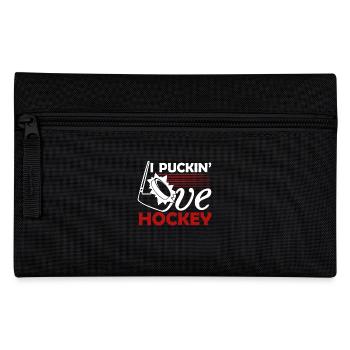 Hockey Puckin Love Hockey - Pencil Case - black - Front