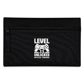 Level 13 Unlocked 13th Birthday Teenager - Pencil Case - black - Front