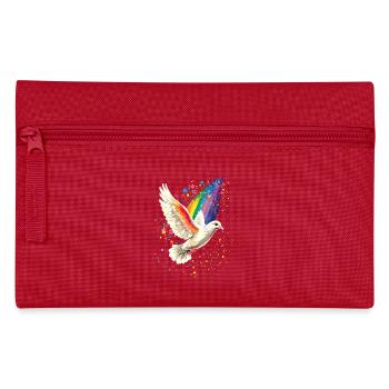 Taube Weiß Frieden Peace Ringeltaube Weiße Tauben - Federtasche - Rot - Vorne