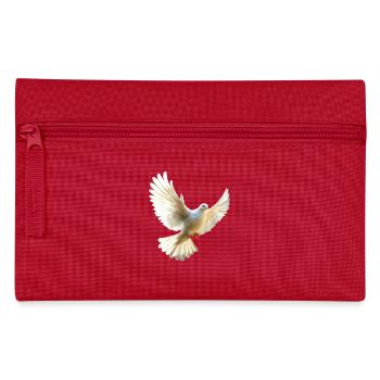 Taube Weiß Frieden Peace Ringeltaube Weiße Tauben - Federtasche - Rot - Vorne