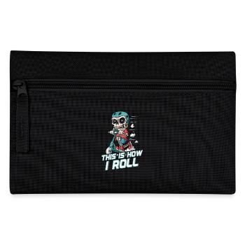 How I Roll : Squelette de patineur sur trottinette - Trousse - noir - Devant