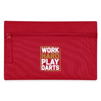 Work Hard Play Darts Dartspieler Dartsport - Federtasche - Rot - Vorne