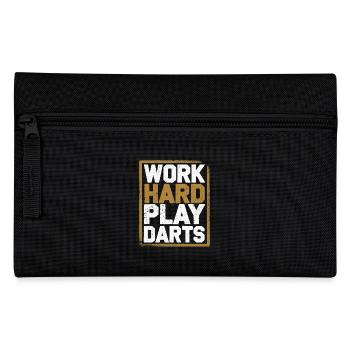 Work Hard Play Darts Darts Player Darts Sport - Pencil Case - black - Front