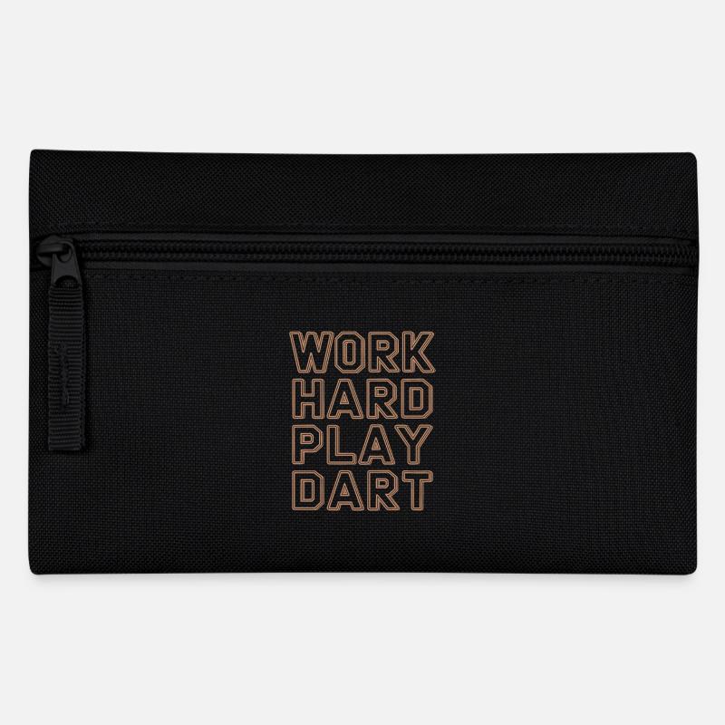 Work Hard Play Dart Dartsport - Federtasche - Schwarz