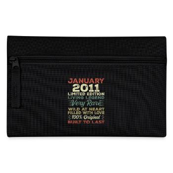 January 2011 Birthday - January 2011, January 2011 - Pencil Case - black - Front