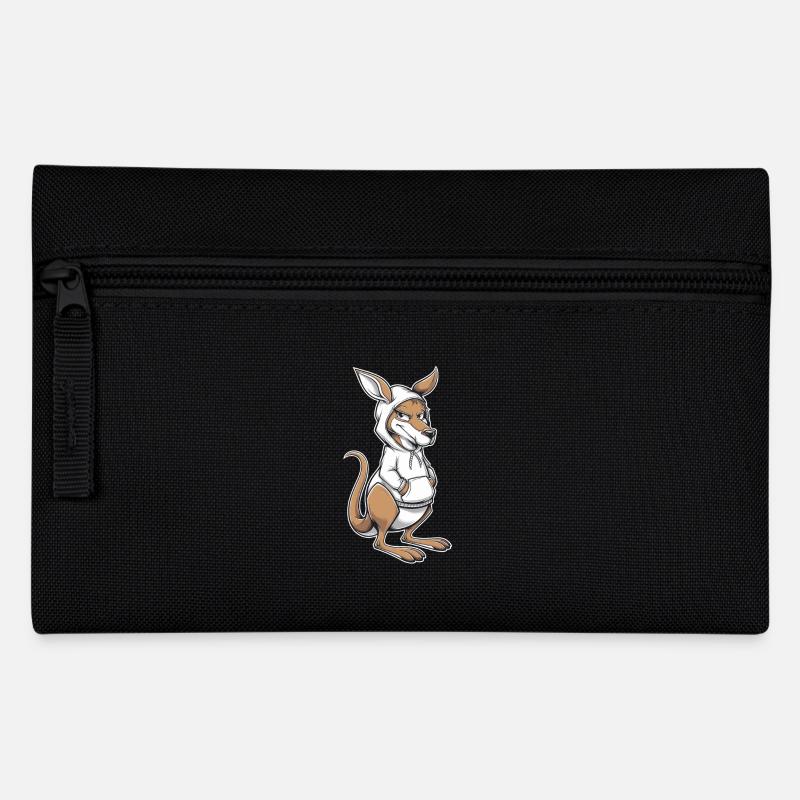 Känguru Kangaroo Australische Tiere - Federtasche - Schwarz