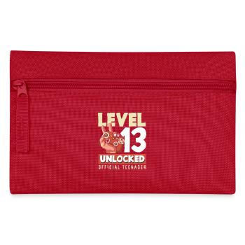 Level 13 Freigeschaltet 13. Geburtstag - Federtasche - Rot - Vorne