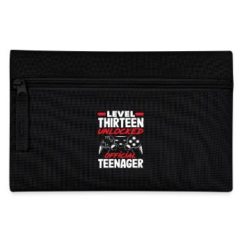 13th Birthday Level Thirteen Unlocked - Pencil Case - black - Front