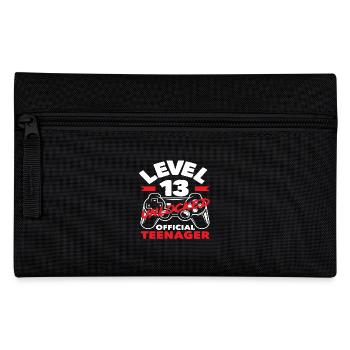 Level 13 Unlocked 13th Birthday Teenager - Pencil Case - black - Front