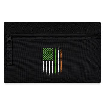 Patriotic Irish American Flag Ireland St. Patricks - Pencil Case - black - Front