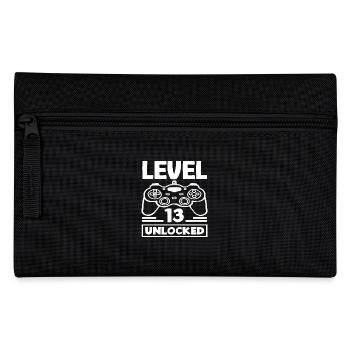 Level 13 Freigeschaltet 13. Geburtstag - Federtasche - Schwarz - Vorne