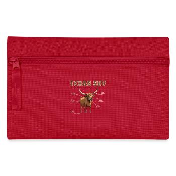 Texas SUV Lustiges Kuhdesign Mit Beschriftung - Federtasche - Rot - Vorne