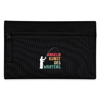 ANGELN KUNST DES WARTENS Lustiges Angler - Federtasche - Schwarz - Vorne
