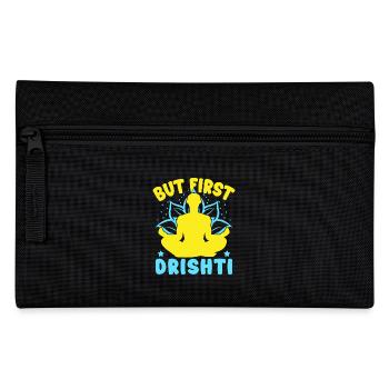 Yoga But First Drishti Funny Yoga - Federtasche - Schwarz - Vorne