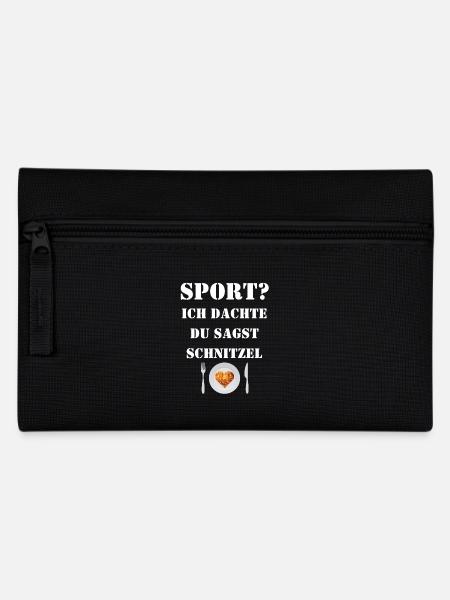 Lustig - Sport? Ich dachte, du sagst Schnitzel - Federtasche - Schwarz