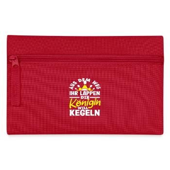 À l’écart, son chiffon, la reine veut jouer aux quilles, - Trousse - rouge - Devant