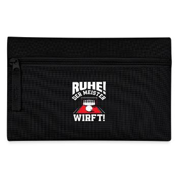 Calme le maître lance un motif de bowling - Trousse - noir - Devant