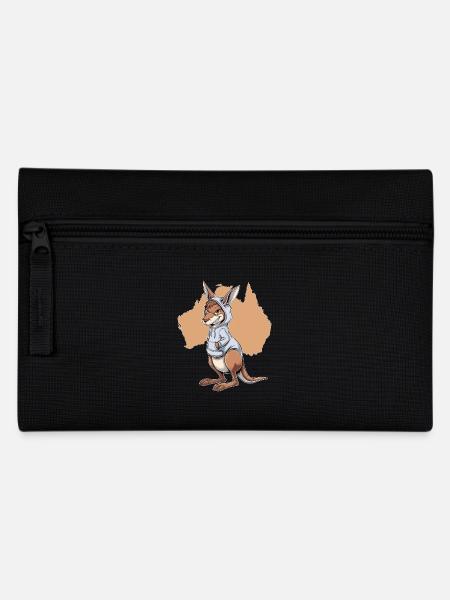 Kangaroo Känguru exotische Tiere Australien - Federtasche - Schwarz