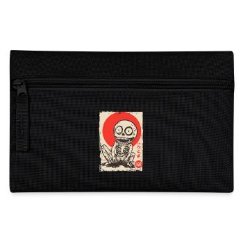 Funny Japanese Edo Era Skeleton - Pencil Case - black - Front