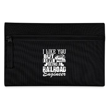 Railroad Engineer Love Being A Railroad Engineer - Pencil Case - black - Front