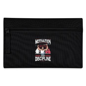 Motivation und Disziplin Fitnessstudio Fitness - Federtasche - Schwarz - Vorne
