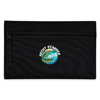 HECHT STARKER OPA Lustiges Angler Outfit - Federtasche - Schwarz - Vorne
