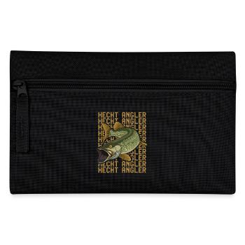 Angler Geburtstag HECHT ANGLER Lustiges Angeln - Federtasche - Schwarz - Vorne