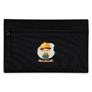 Construction Worker Design – Cute Motif for Kids - Pencil Case - black - Front