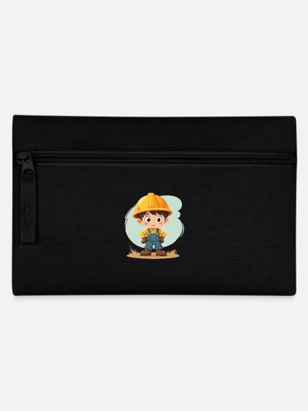 Bauarbeiter Design – Niedliches Motiv für Kinder - Federtasche - Schwarz