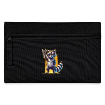 raton laveur musique rock musicien cool musique drôle rétro - Trousse - noir - Devant