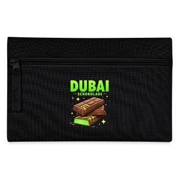 Dubai-Schokolade - Lustiger Spruch - Federtasche - Schwarz - Vorne