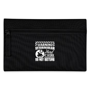 Veterinarian Warning Hair At Work Do Not Disturb - Pencil Case - black - Front