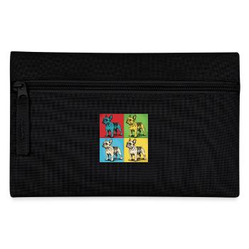 Französische Bulldogge Pop-Art Design - Federtasche - Schwarz - Vorne