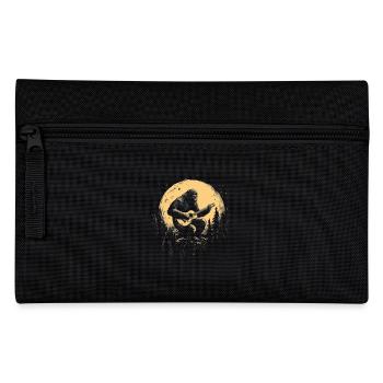 Guitar playing Bigfoot in front of full moon in the forest - Pencil Case - black - Front