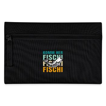 Angeln Hobby KOMM HER FISCHI FISCHI FISCHI Lustig - Federtasche - Schwarz - Vorne