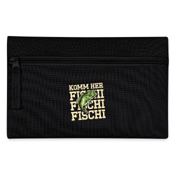 Angler KOMM HER FISCHI FISCHI FISCHI Lustiges - Federtasche - Schwarz - Vorne