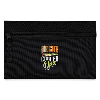 Angler Outfit HECHT COOLER OPA Lustiges Großvater - Federtasche - Schwarz - Vorne